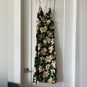 ASTR Maxi Satin Floral Dress